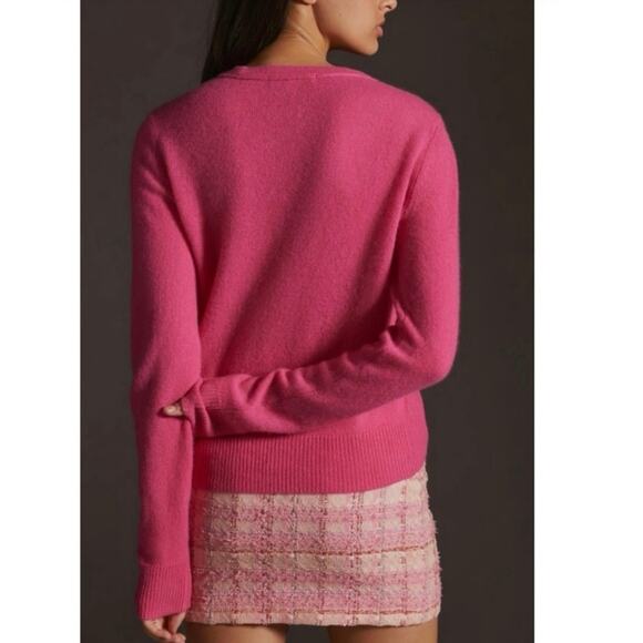 Favorite Daughter 100% Cashmere Pink Crewneck Long Sleeve Sweater Top Sz XL - Picture 4 of 9